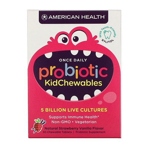 American Health Products Probiotic Kid Chewables Natural Strawberry Vanilla Flavor 30 Chewable