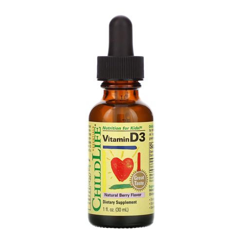ChildLife Essentials  Vitamin D3 Liquid Drops  Mixed Berry Flavor  500 IU  1 fl. oz.