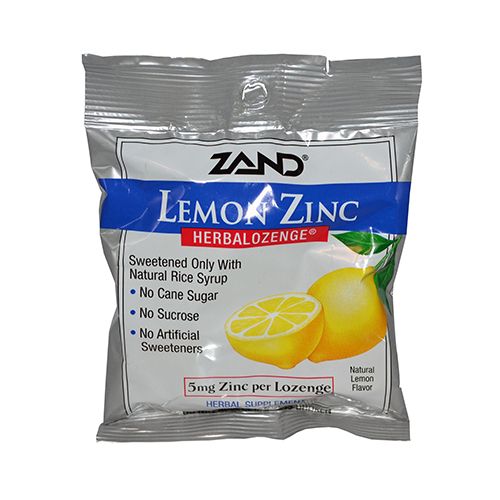 Zand Immunity Lemon Zinc HerbaLozenge | Soothing Throat Drops | No Corn Syrup  No Cane Sugar (15 Lozenges)