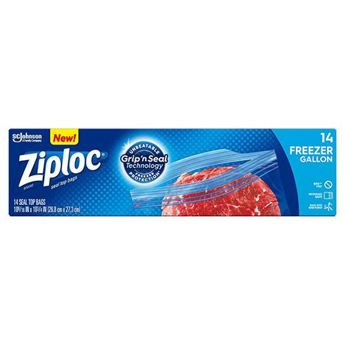 Ziploc Freezer Gallon Bags with Grip 'n Seal Technology - 14ct