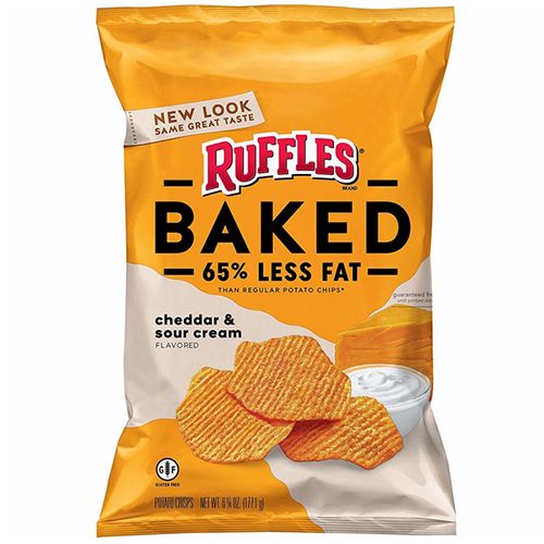 Ruffles Oven Baked Cheddar and Sour Cream Potato Chips 6.25 Ounce Plastic Bag