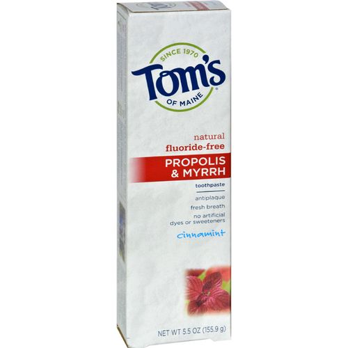 Tom s Of Maine Propolis & Myrrh Toothpaste Fluoride-Free Cinnamint  5.5 OZ