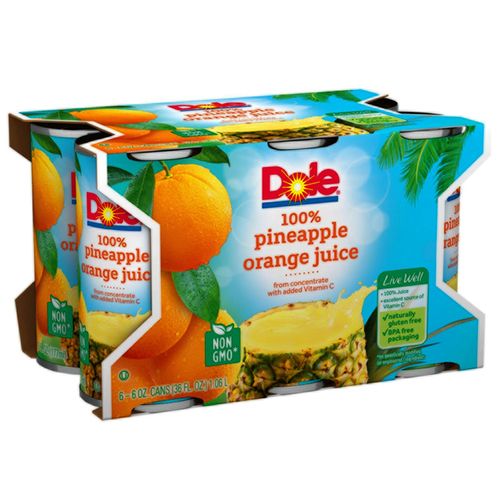 DOLE 100% Pineapple Orange Juice 6-6 fl. oz. Cans (B01MA6GFFV)