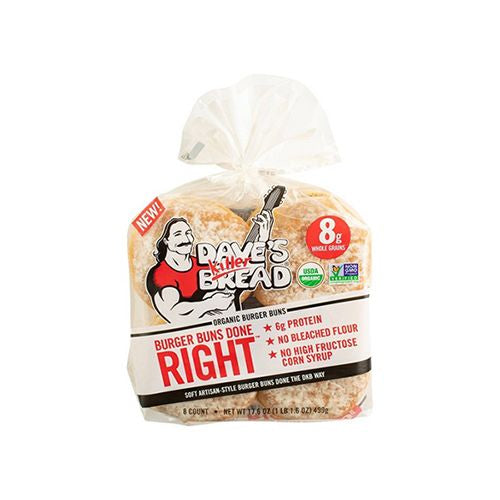 Dave's Killer Bread White Burger Buns Done Right Hamburger Buns - 16oz