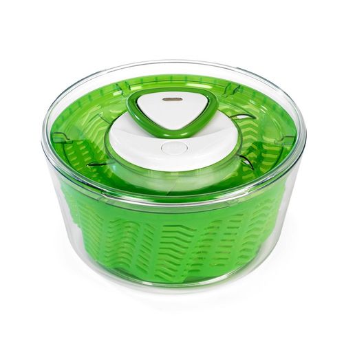 Zyliss Easy Spin Salad Spinner with Quick Drying Serving Bowl  4-6 Servings  Green