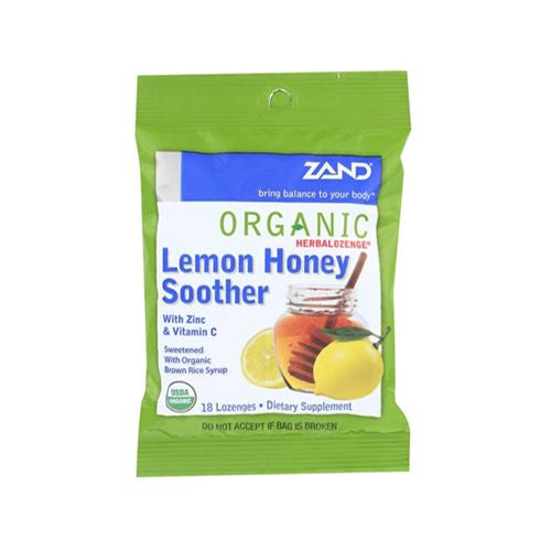 Zand Immunity Organic Lemon Honey HerbaLozenge | Immune Support Throat Drops w/ Vitamin C & Zinc ( 18 Count (Pack of 1))