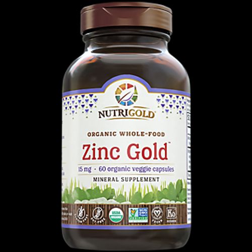 Nutrigold - Zinc Gold Organic Whole Foods 15 mg. - 60 Vegan Capsules