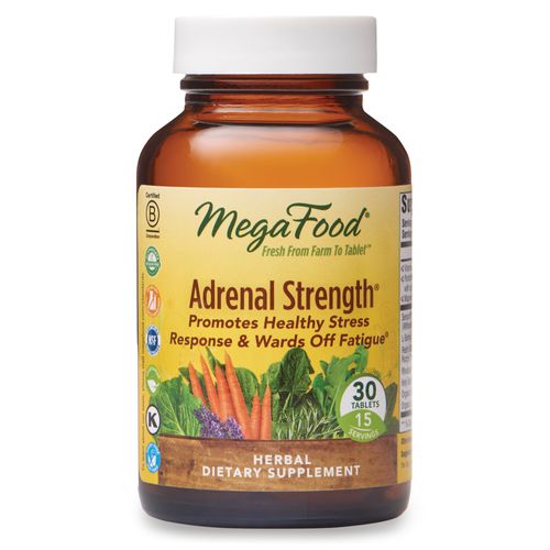 MegaFood, Adrenal Strength, Supports a Healthy Stress Response, Herbal Supplement, Gluten Free, Vegetarian, 30 Tablets (15 Servings)