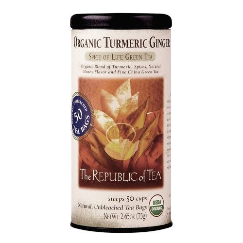 The Republic of Tea, Organic Turmeric Ginger Green, tea bags, 50 ct