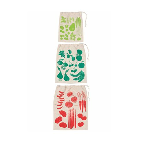 Set Of 3 Now Designs Reuseable Produce Bags- Colorful Fruit & Veggie Design