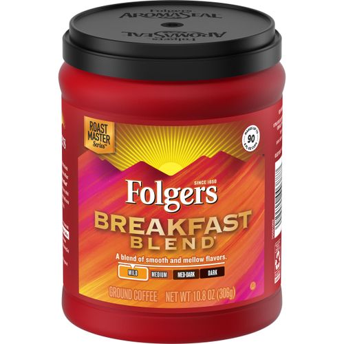 Folgers Breakfast Blend Ground Coffee, 10.8-Ounce