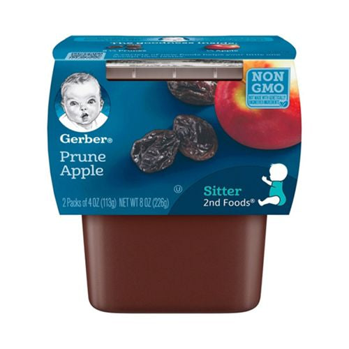 Gerber 2nd Foods Prune Apple Baby Food, 4 oz Tub