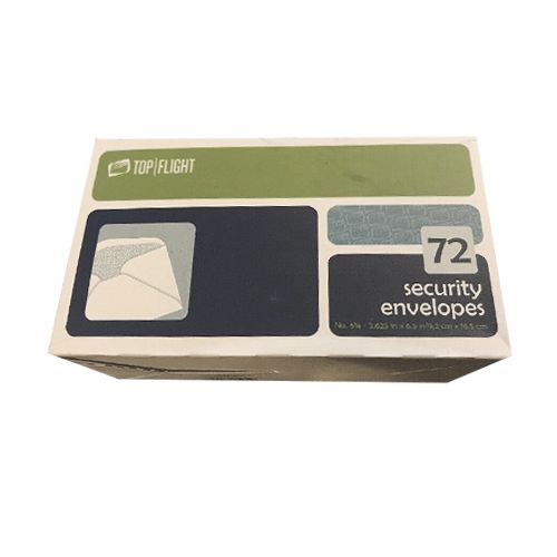 Top Flight - Return Address Security Envelopes 72.00 ct