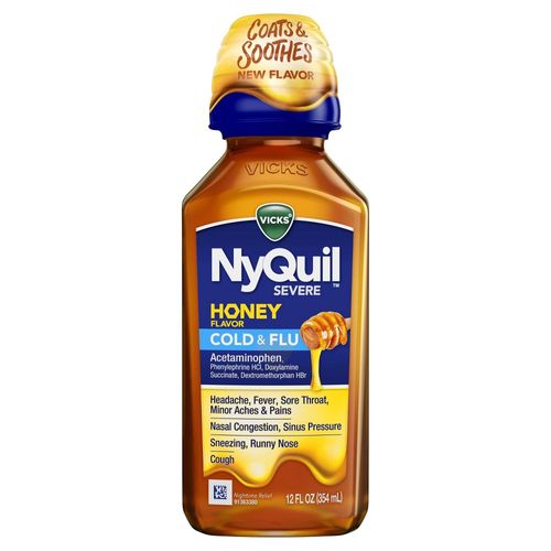 Vicks NyQuil Severe Cold & Flu - Honey - 12 fl oz