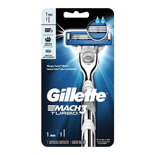 Gillette Mach3 Turbo Men's Razor, Handle & 1 Blade Refill