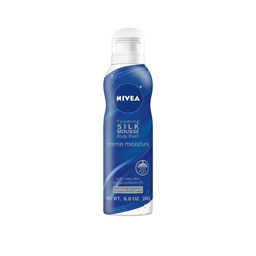 NIVEA Creme Moisture Foaming Silk Mousse Body Wash, 6.8 Ounce