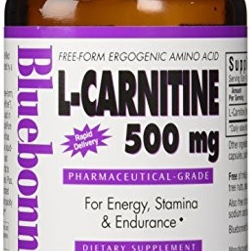 Bluebonnet L-Carnitine 500 mg Liquid Capsules, 100 Count