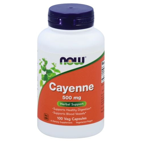NOW Foods - Cayenne 500 mg. - 100 Vegetable Capsule(s)