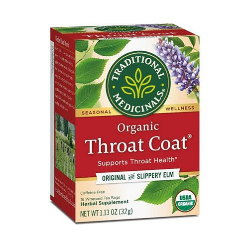 Traditional Medicinals Organic Throat Coat Herbal Dietary Supplement Herbal Tea - 16ct