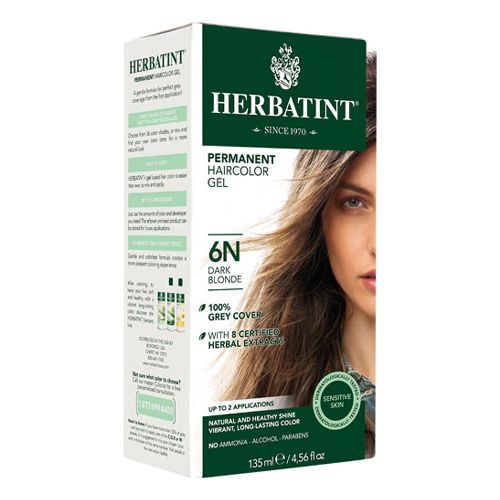 Herbatint Permanent Herbal Hair Color Gel  6N Dark Blonde  4.56 Ounce