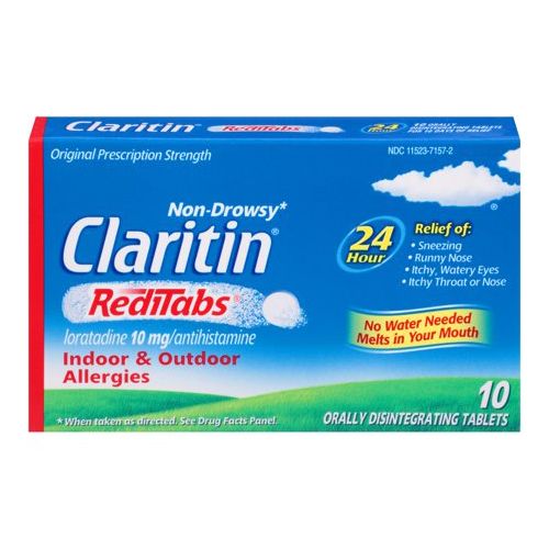 Claritin RediTabs 24 Hour Non-Drowsy Allergy Medicine  Loratadine Antihistamine Tablets  10 Ct