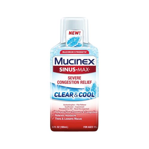 Mucinex Sinus-Max Clear and Cool Severe Congestion and Pain Relief Liquid - 6 fl oz