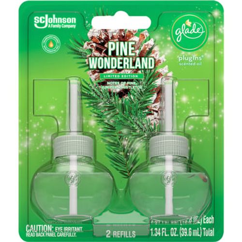 Glade PlugIns Refill 2 Ct  Cashmere Woods  1.34 FL. Oz. Total  Scented Oil Air Freshener Infused with Essential Oils