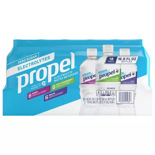 Propel Flavored Electrolyte Water Variety Pack, 16.9 oz Bottles, 18 Count