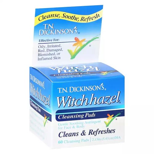 T.N. Dickinson s Witch Hazel Cleansing Pads for Face and Body  Gentle Astringent  60 Count