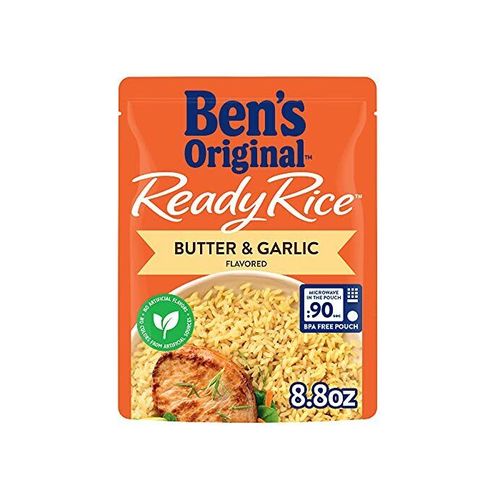 BEN S ORIGINAL Ready Rice Butter and Garlic Flavored Rice  Easy Dinner Side  8.8 OZ Pouch