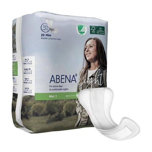 Abena Light Premium Incontinence Pad, Mini 1, 20 Count