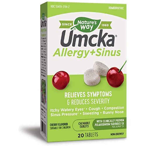 Nature s Way Umcka ColdCare  Feel Better Faster  Cherry Flavored  20 Chewables