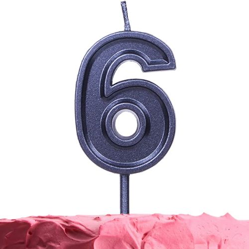 Number Decal Candle 6