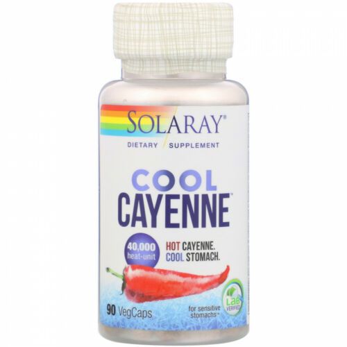 Solaray Cool Cool Cayenne 40 000 HU | Healthy Digestion  Circulation  Metabolism & Cardiovascular Support | 90 VegCaps