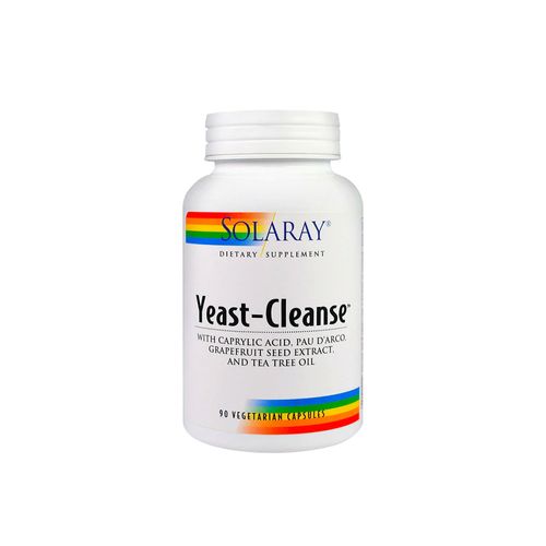Solaray Yeast-Cleanse | With Caprylic Acid  Pau DArco  Grapefruit Seed Extract & Tea Tree Oil | Healthy Cleansing Support | 30 Servings | 90 VegCaps