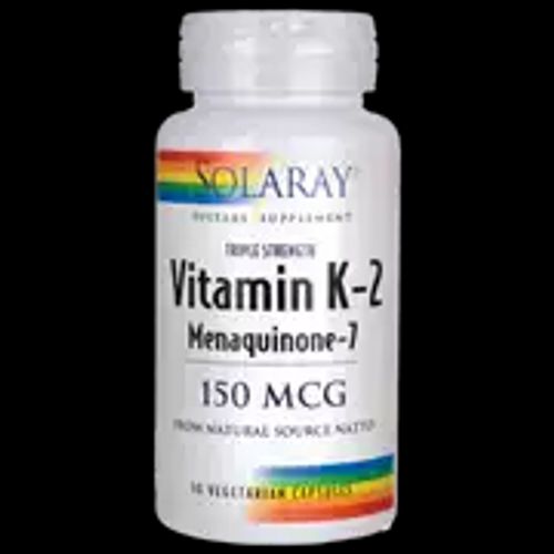 Solaray Triple Strength Vitamin K-2 as MK-7  150 mcg | Heart & Bone Health  Vascular Function Support | 30ct