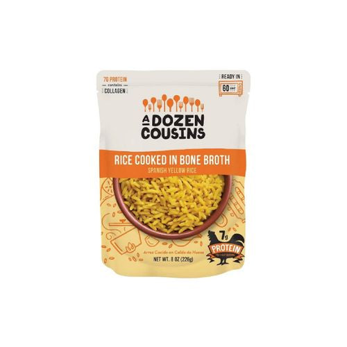 A Dozen Cousins RTE Rice Cooked in Bone Broth: Spanish Yellow Rice - 8oz