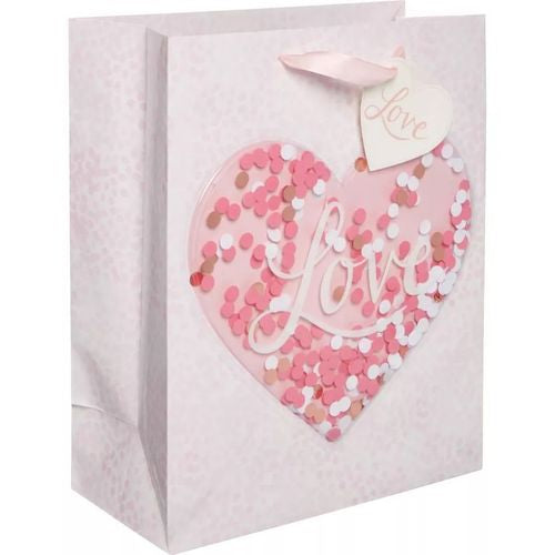 Gifts Bags Pink Heart Medium
