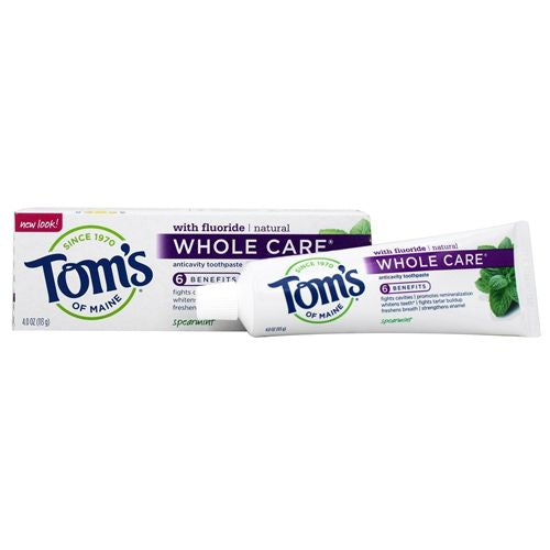 Toms Whole Care Spearmint fights cavities whitening fresh breath helps fight tartar / PASTE, DENTIFRICE