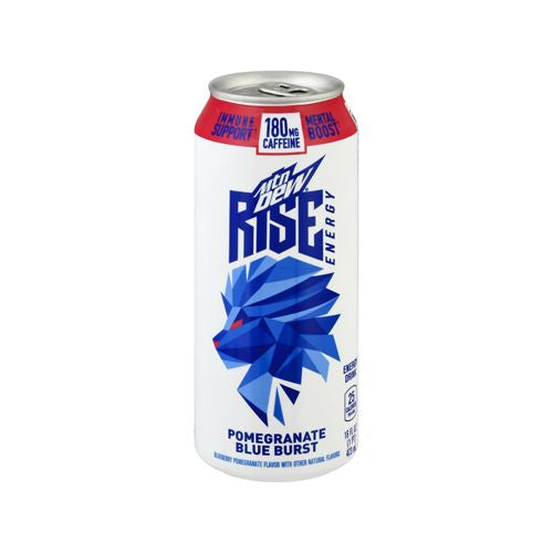 MTN DEW RISE ENERGY, Pomegranate Blue Burst, 16 fl oz Can