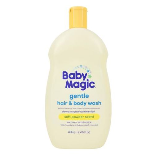 Baby Magic Tear-Free Gentle Hair and Body Wash  Soft Powder Scent  Hypoallergenic  16.5 oz.