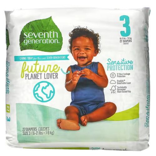 Seventh Generation Sensitive Protection Free & Clear Baby Diapers - Size 3  27 count