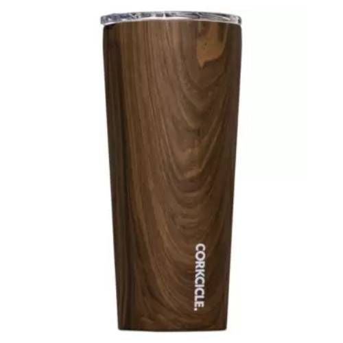 Corkcicle 24 oz Travel Tumbler  Triple Insulated Stainless Steel  Walnut Wood