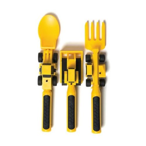 Constructive Eating Plastic Construction Utensils - Spoon, Fork and Knife