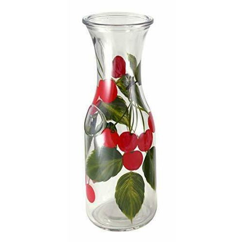 Cherries Handpaint Carafe 34 Oz