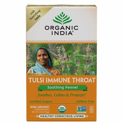 Organic India - Tulsi Immune Throat Caffeine-Free Soothing Fennel - 18 Tea Bags