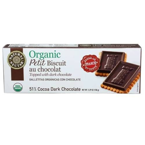 NATURAL NECTAR Organic Dark Chocolate Biscuits, 5.29 OZ