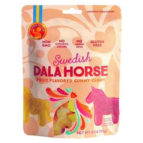 Candy People Swedish Dala Horse Gummy - 4oz. Gluten & Gmo Free (6 Bags)