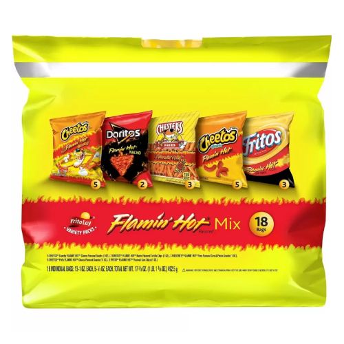 Frito-Lay Flamin  Hot Mix Snacks Variety Pack  18 Count (Assortment may vary)