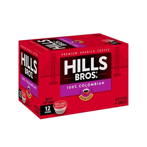 Hills Bros Single Serve Coffee Pods, Colombian Medium Roast - 100% Premium Arabica Coffee - Compatible with Keurig K-Cup Brewers (12 Count) (B00GZJMTAO)